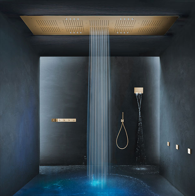 YASINU 1-Spray Ceiling Mount Square Rainfall Shower Head With Hand