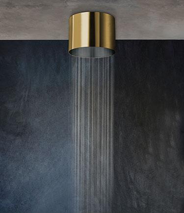 Cylinder Gold Ceiling Mounted Shower Head (75BG)