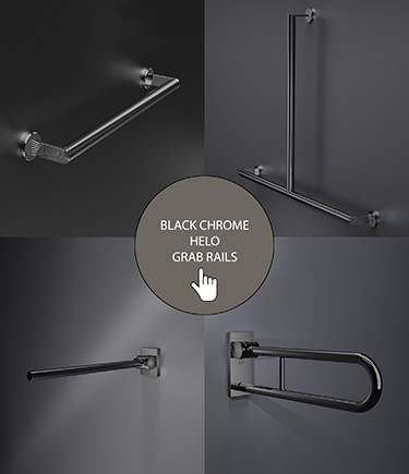 Black Chrome Helo Grab Rails