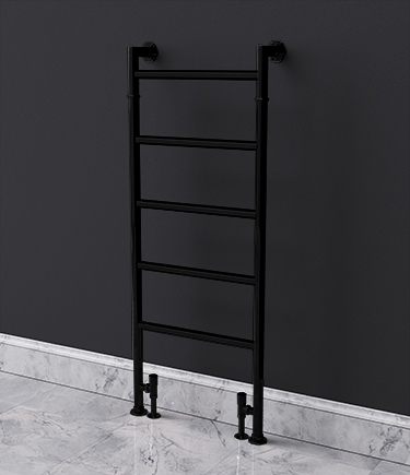 Art Deco Matt Black Heated Towel Rail (HX2MB)