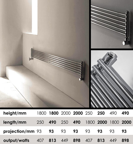 Italia Chrome Tubular Radiator (103X)