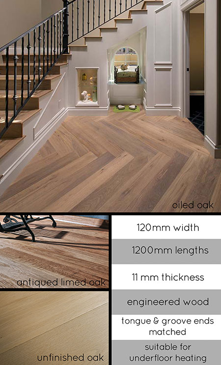 Jumbo Herringbone Oak Parquet (93GG)