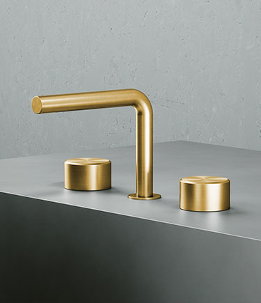 Kaan Gold 3-Piece Deck Basin Tap (28EG) 