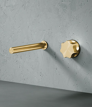 Kaan Gold Wall Mounted Basin Tap (28DG)