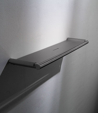 Kara Black Chrome Bathroom Shelf (57KBF)