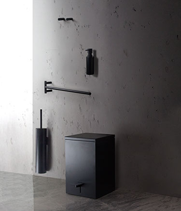 Kara Matt Black Bathroom Accessories 