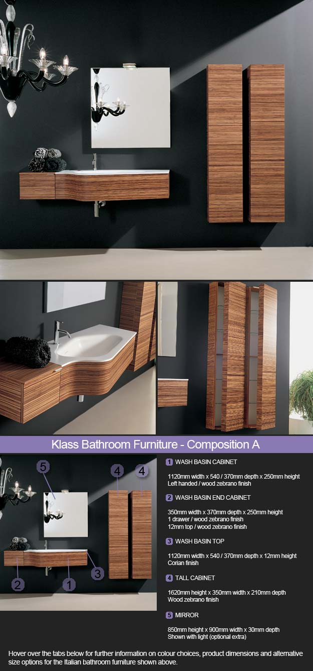 Klass Bathroom Furniture - Room Set 1 (2A)