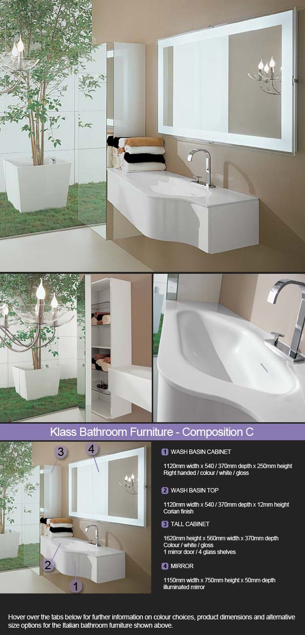 Klass Bathroom Furniture - Room Set 3 (2C)