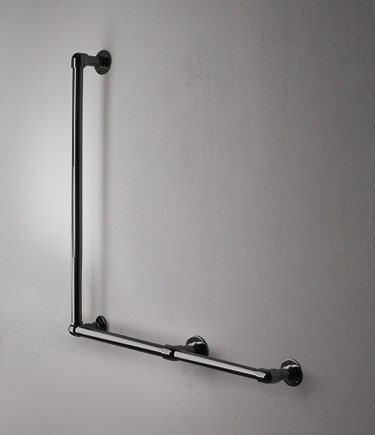 Classic Black Chrome L-Shaped Grab Bar (150LBC)