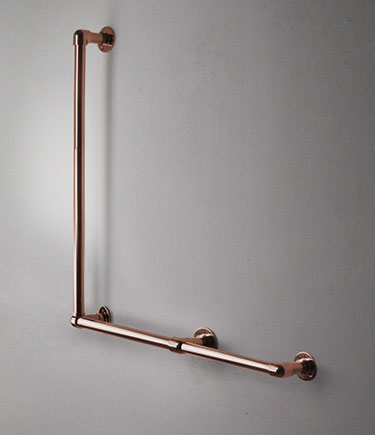 Classic Copper L-Shaped Grab Bar (150LCP)