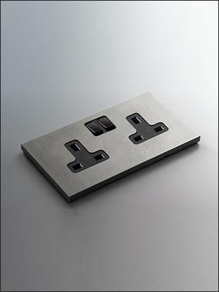 Vogue Brushed Nickel Plug Sockets 151B