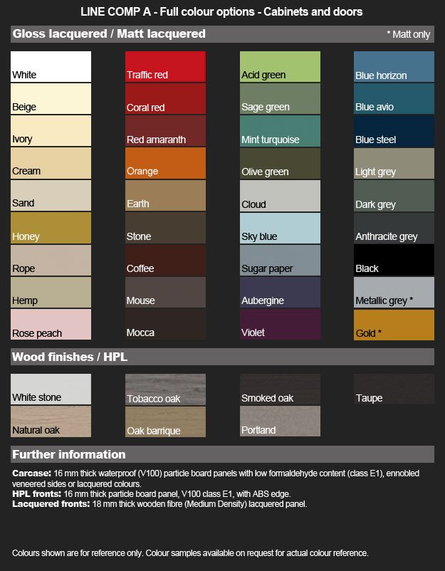 Line Composition A - Cabinet Colours