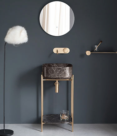 Luna Small Washstand with Marble Basin (LB9)