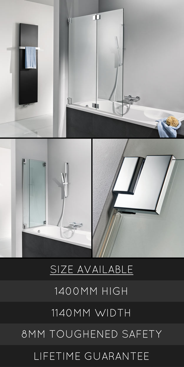 Bath Shower Screens & Folding Bath Screens in Frameless Glass