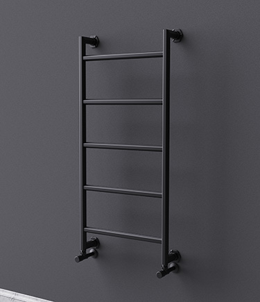 Art Deco Matt Black Heated Towel Rail (HX1MB)