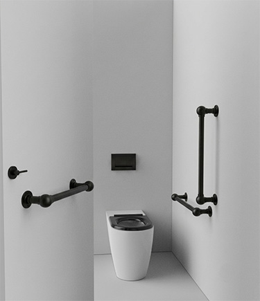 Matt Black Ball Joint Doc M Ambulant Toilet Pack (723CM)