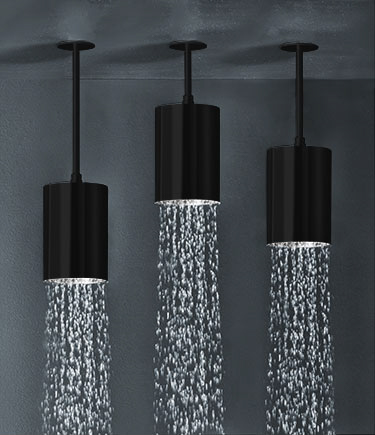 Chalice Matt Black Ceiling Mounted Shower Head (75AMB)