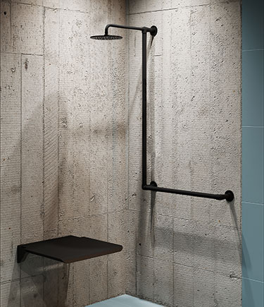 Matt Black Classic Jointed Dual Shower Support Column (169MT)