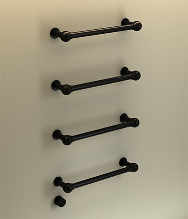 Matt Black Floating Ball Jointed Towel Radiator (165MB)