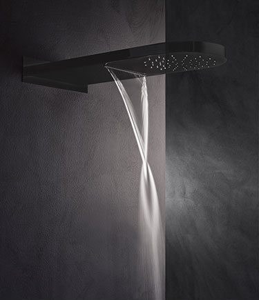 Pure Matt Black Rain & Waterfall Shower Head (75CMB)