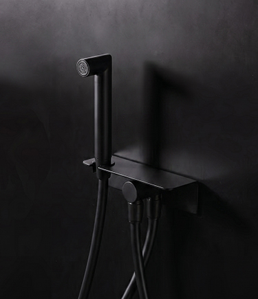 Matt Black Handheld Shower & Shelf (79KM)