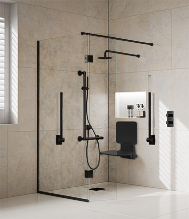Classic Matt Black Doc M Shower Pack (722BMB)