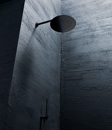 Skinny Matt Black Rainfall Shower Head (75DMB)