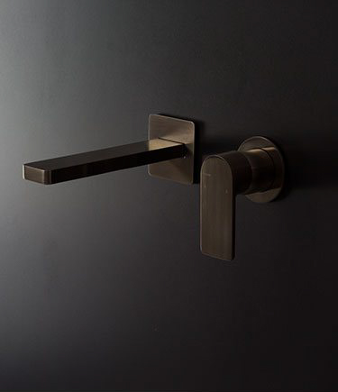 Mia Black Chrome Wall Mounted Basin Tap (33E)