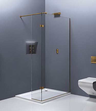 Beach Antique Brass Shower with Fixed Return Panel