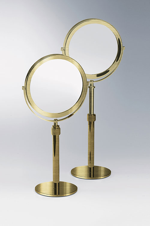 Brass outlet magnifying mirror