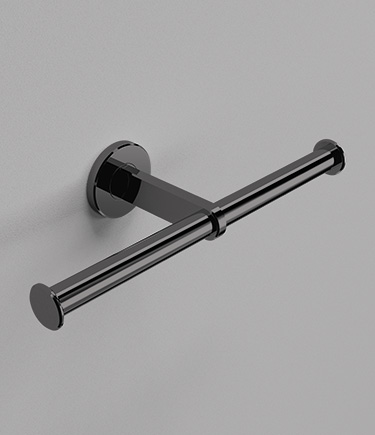 Mode Black Chrome Double Toilet Roll Holder (MA2BC)
