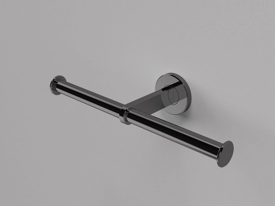 Mode Black Chrome Double Toilet Roll Holder (MA2BC)