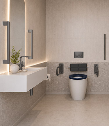 Modern Black Chrome Doc M Toilet Pack (721ABC)