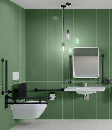 Modern Matt Black Doc M Shower Pack (722AMB)