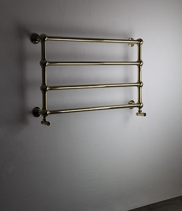 Natural Brass Ball Jointed Multi Rail Towel Warmer (10UB)