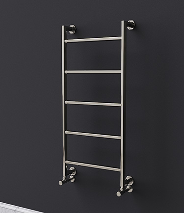 Art Deco Nickel Wall Mounted Heated Towel Rail (HX2N)