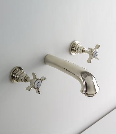 Nickel Classic Wall Mounted Bath Taps (49FF)