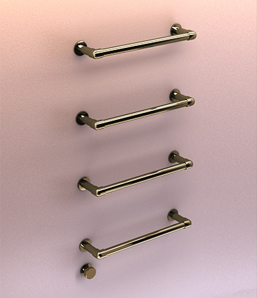 Nickel Classic Floating Towel Warming Bars (166N)