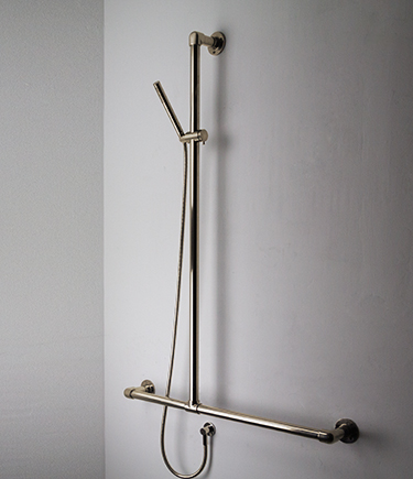 Nickel Classic Jointed T Support Shower Column Grab Bar (170N)