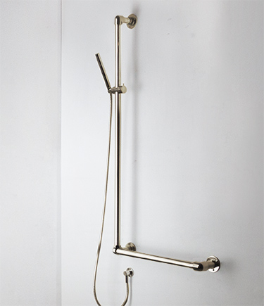 Nickel Classic Jointed Support Shower Column Grab Bar (165AN)