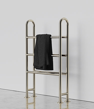 Modern Horse Nickel Heated Towel Rail (57HN)