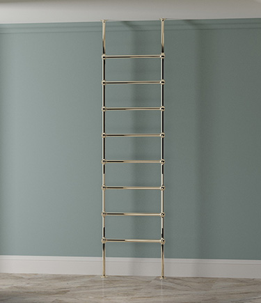 Nickel Floor to Ceiling Ball Jointed Towel Warmer (59QN)