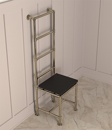 Nickel Hot Chair Classic Jointed Heated Towel Radiator Stability Seat (HC2N)