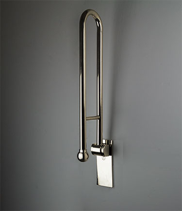 Nickel Removable Hinged Grab Bar with Ball Stopper (155N)