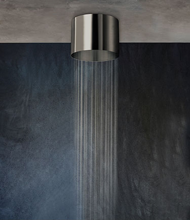 Cylinder Nickel Ceiling Mounted Shower Head (75BN)