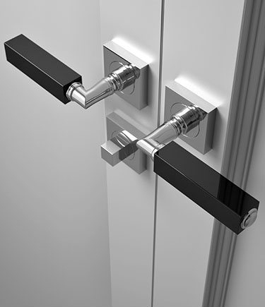 White or Black Glass Door Handles (130DD)