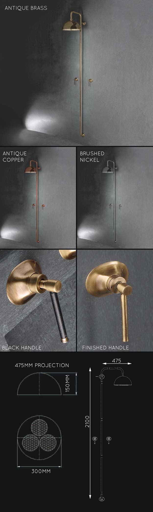 Pau Brass Shower Column (39JJ)