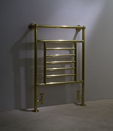 Polished Brass Old Century Heated Towel Radiator (57FPB)