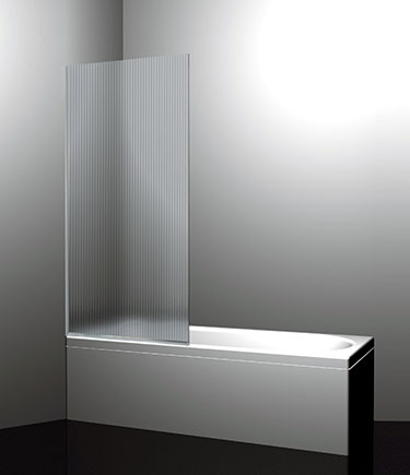 Reeded Glass Fixed Bath Screen (64J)