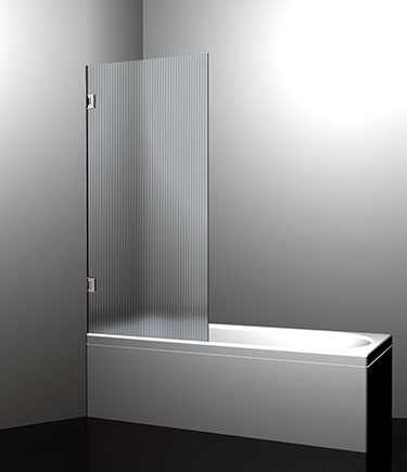 Reeded Glass Hinged Bath Screen (64H)